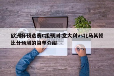 欧洲杯预选赛C组预测:意大利vs北马其顿比分预测的简单介绍